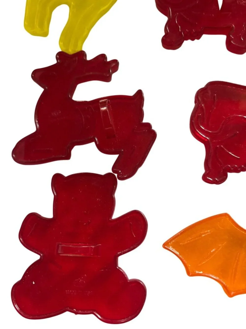 Vintage Cookie Cutters Set Of 20 Plastic Robin Hood Holiday Animal Shapes Red